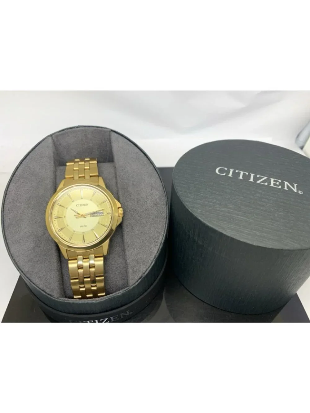 Citizen Men's Watch BF2013-56P Quartz Gold Dial Day Date 41mm Stainless Steel